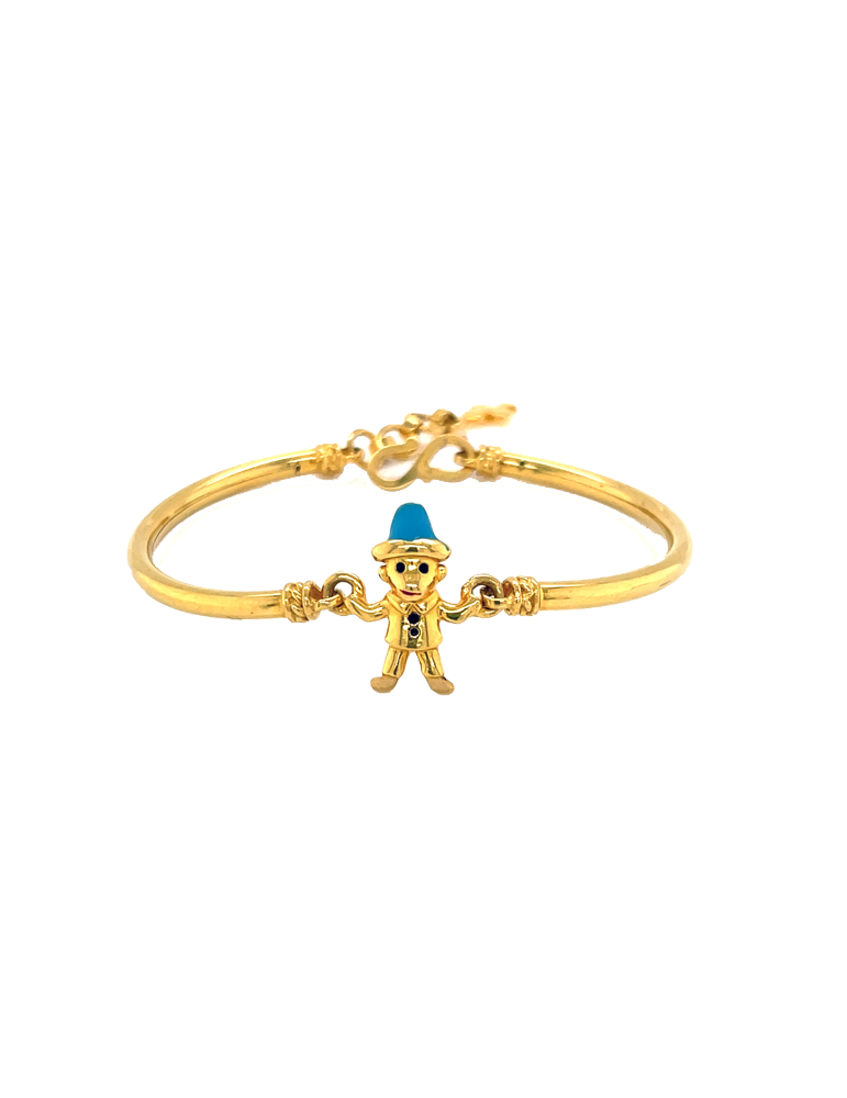 Kids Plain Gold Bracelet. 14 KT Yellow Gold Jewellery for Children and Babies - Sway Bubbles Kids' Gold Bracelet. From CaratLane X Powerpuff Girls.