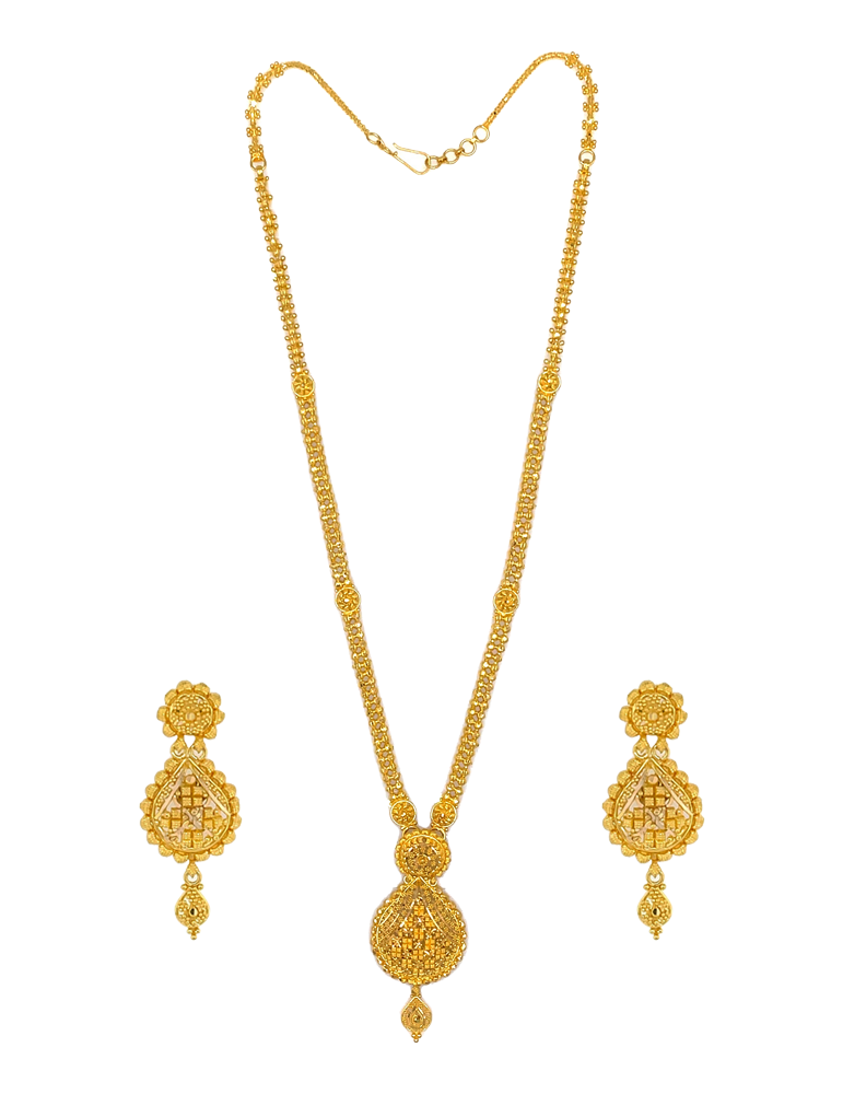 22K Gold Uncut Diamond Necklace Sets -Indian Gold Jewelry -Buy Online